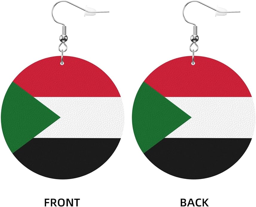 Round Faux Leather Earrings for Women Lightweight Double-Side Printed Drop Dangle Earring for Festival Party Gift