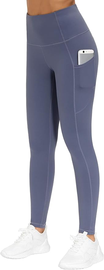 THE GYM PEOPLE Thick High Waist Yoga Pants with Pockets, Tummy Control Workout Running Yoga Leggings for Women