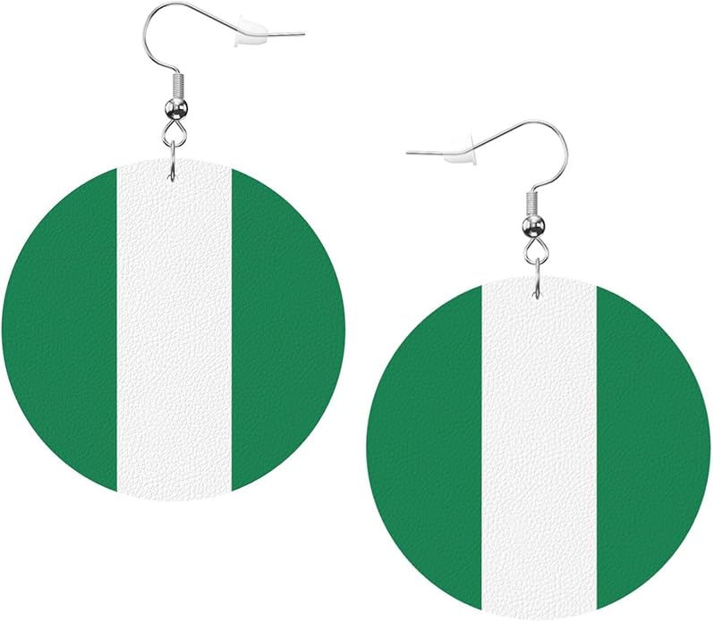 Round Faux Leather Earrings for Women Lightweight Double-Side Printed Drop Dangle Earring for Festival Party Gift