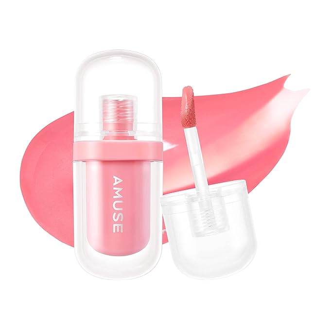Amuse Seoul Jel-Fit Tint (02 Healthy Salmon) | Korean Jelly Lip Tint, Long-Lasting Lip Stain, Hydrating & Glossy, Hyaluronic Acid for Smooth Moisturized Lips, High Pigmentation, Vegan