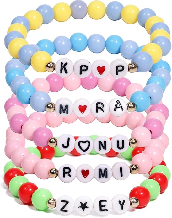 AICase for Korea-Pop Merch Toys Gifts Doll Cosplay Outfit Costume 5 Pcs Stackable Stretch Friendship Beaded K_Pop Bracelets Merchandise Jewelry Gifts for Fans Women Christmas Stocking