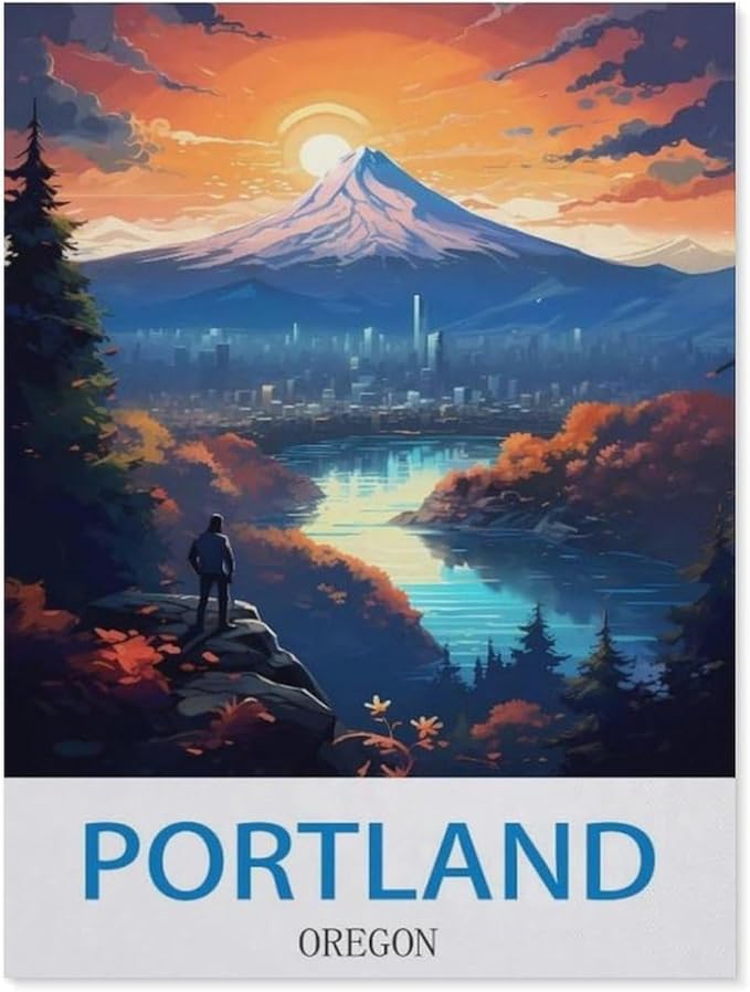 Puzzles for Adults Jigsaw Puzzles 1000 Pieces for Adults Kids，Portland Oregon，Paper Puzzle Jigsaw Puzzle Artwork Intellective Educational Toys Gifts（38x26cm）-CN83