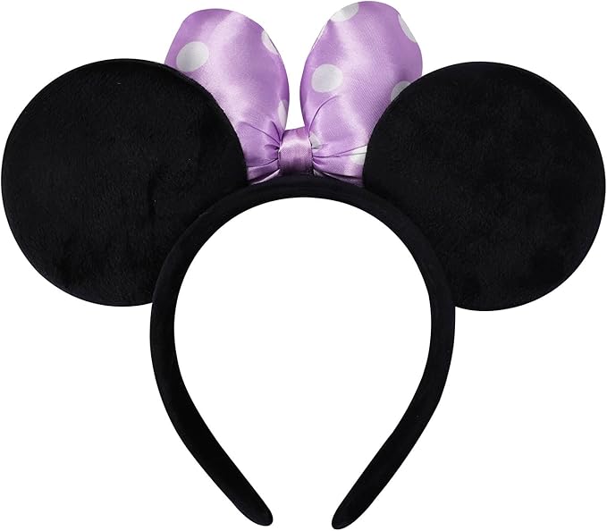 ODOCARE Handmade Mouse Ears Headband for Women and Ladies, Polka Dot Bow Minnie Ears Costume Accessories