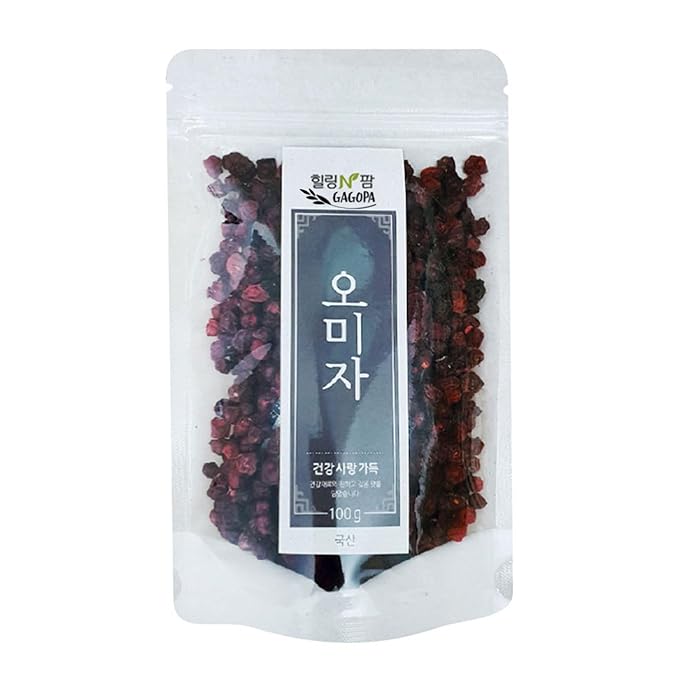 GAGOPA Dried Schisandra Berries (Omija) – 100% Korean Five Flavor Berry, Tart & Refreshing Herbal Tea Ingredient, Caffeine-Free, 100g Pack