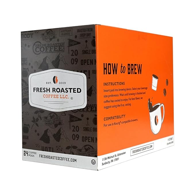 Fresh Roasted Coffee, FRC Light Roast, Artisan Blend, 24 Pods for K Cup Brewers