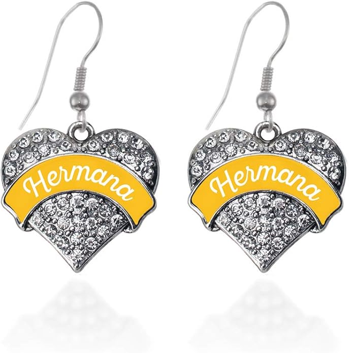 Inspired Silver - Silver Pave Heart Charm French Hook Drop Earrings with Cubic Zirconia Jewelry