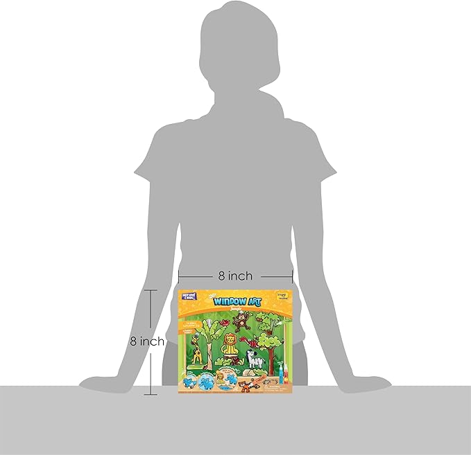 Imagimake Window Art Jungle Suncatcher Kit | Kids Crafts Supplies | Girls Toys Age 6-8 | Arts and Crafts for Kids Ages 8-12 | Creative Fun Craft Kit | Gifts for 5 Year Old Boys & Girls