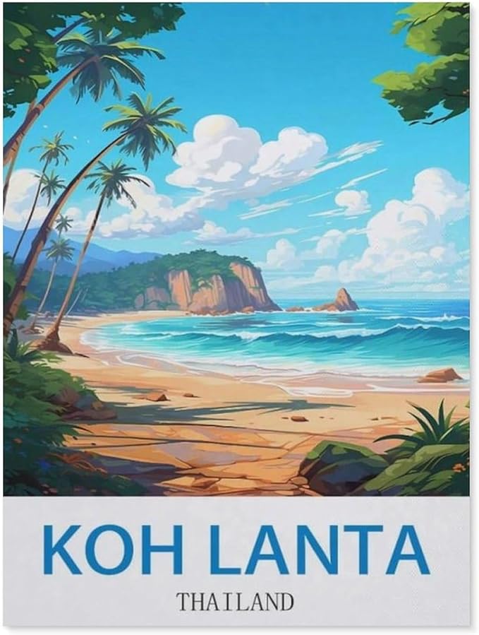 Jigsaw Puzzle 1000 Piece，KOH Lanta Thailand，Adult Puzzle DIY Kit Paper Puzzle Modern Home Decor Unique Gift（38x26cm）-CO27