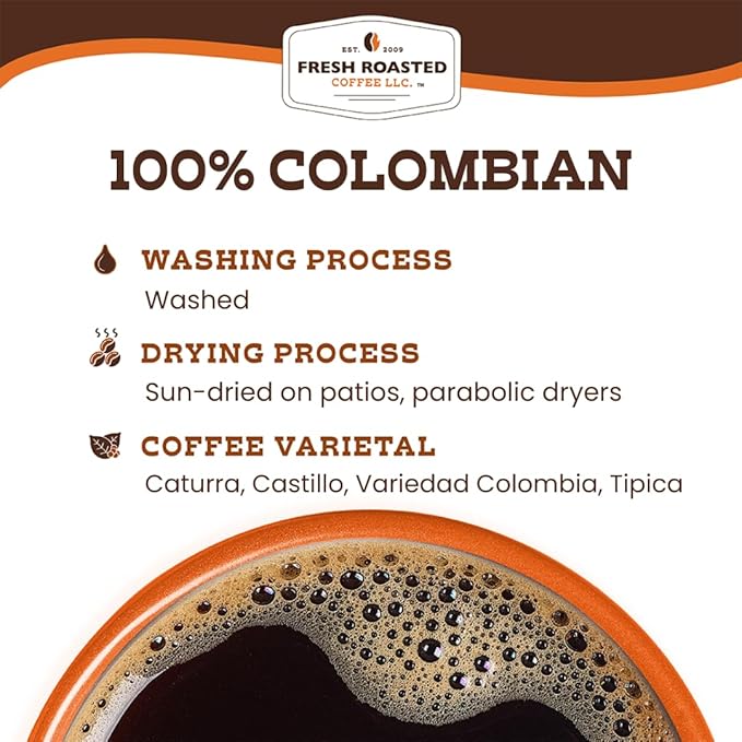 Fresh Roasted Coffee, Colombian, Medium Roast, 24 Pods for K Cup Brewers
