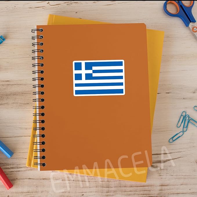 (3PCS) Greece Flag stickers, Countries Flag Stickers - Waterproof Vinyl Decals For Laptops, Tumblers, Water Bottles, Books, Scrapbooks, Size 3 x 2 Inch