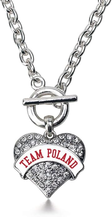 Inspired Silver - Silver Pave Heart Charm 18 Inch Necklace with Cubic Zirconia Jewelry
