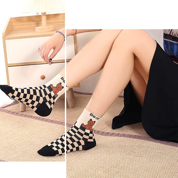 IIG 3-6 Pairs Womens Cute Animal Patterned Funny Novelty Cotton Crew Socks