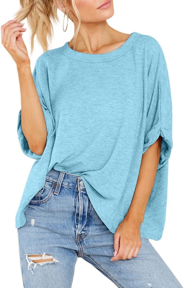 Women Oversized T-Shirt Summer Casual Short Sleeve Loose Tee Tops