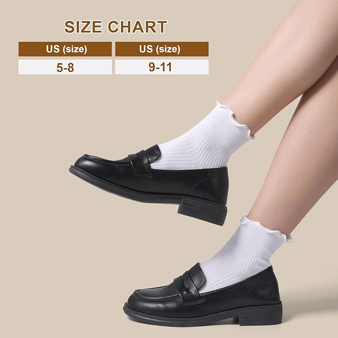 Fall Socks for Women,Halloween Socks for Ruffle Sock Gifts,Frilly Ankle Sock for Maryjane Flats Sneakers