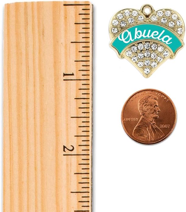 Inspired Silver - Gold Pave Heart Charm 18 Inch Necklace with Cubic Zirconia Jewelry