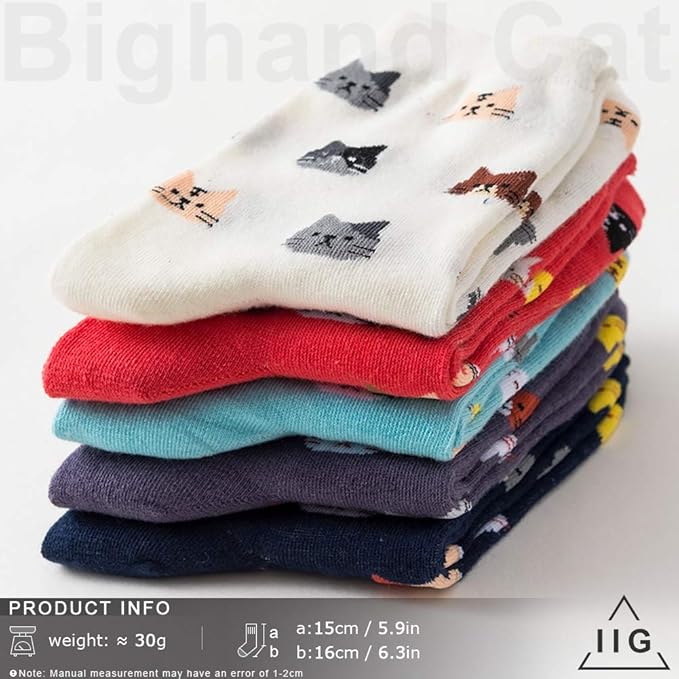 IIG 3-6 Pairs Womens Cute Animal Patterned Funny Novelty Cotton Crew Socks