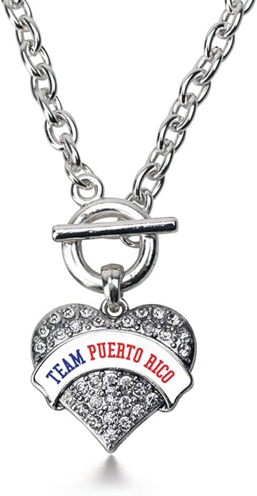 Inspired Silver - Silver Pave Heart Charm 18 Inch Necklace with Cubic Zirconia Jewelry