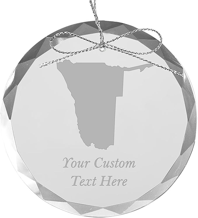 Namibia, Personalized Travel Christmas Ornament – Customized Engraved Glass Keepsake - Custom Family Trip & Vacation, 2024, 2025, 2026, 2027 & Name – Destination Xmas Holiday Ornament