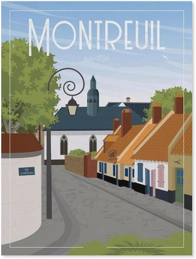 Jigsaw Puzzle 1000 Pieces for Adults，Montreuil France Street，Teens Boys Girls Puzzles Premium Quality Fun Family Challenging Puzzles for Birthday（38x26cm）-BN69