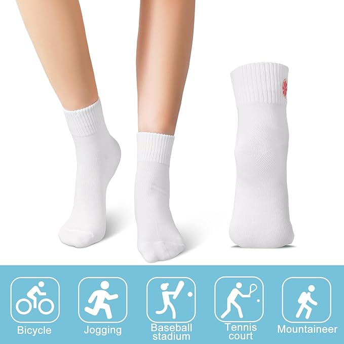 Eurzom 10 Pairs Socks Womens Crew Elastic Ankle Length Cotton Socks Aesthetic Cute Lightweight Low Cut Gifts for Women
