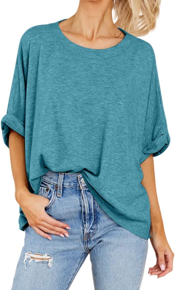 Women Oversized T-Shirt Summer Casual Short Sleeve Loose Tee Tops