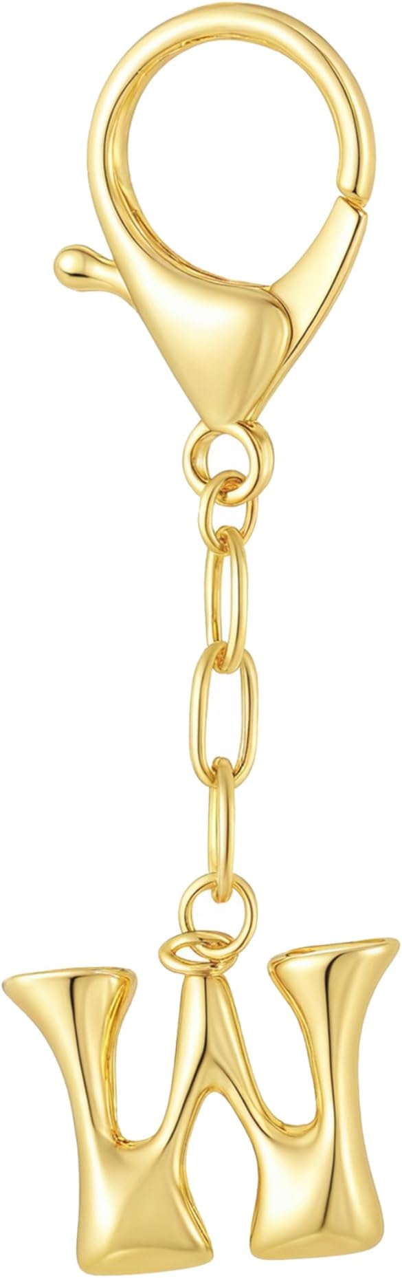 GAOKOXI Gold Bubble Initial Keychain Charm for Women Chunky Bag Purse Charms A-Z Letter Key Chains for Handbag Accessories