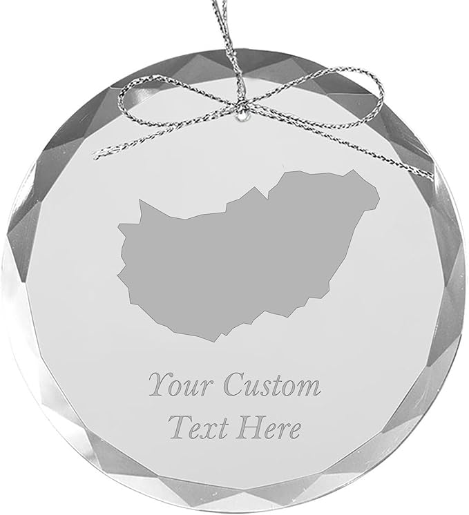 Hungary, Personalized Travel Christmas Ornament – Customized Engraved Glass Keepsake - Custom Family Trip & Vacation, 2024, 2025, 2026, 2027 & Name – Destination Xmas Holiday Ornament