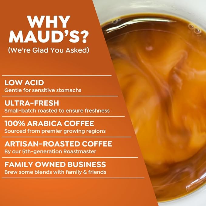 Maud's Decaf Pumpkin Spice Flavored Coffee Pods, 36 ct, Medium Roast Flavored Coffee in Recyclable Single Serve Pods – 100% Arabica Beans, Compatible with Keurig K Cups Maker