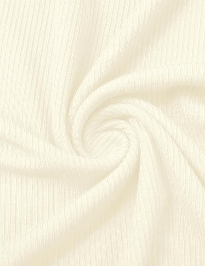 POPZONE Women's Lettuce Trim Mock Neck Long Sleeve Slim Fit Ribbed Knit Tee Shirt Tops