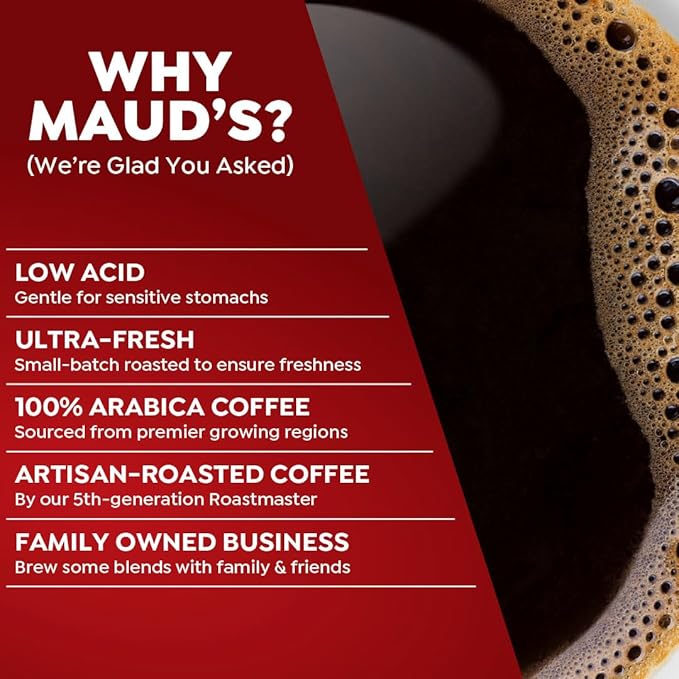 Maud's Medium Roast Coffee Pods, 18 ct, Recyclable Single Serve Pods – 100% Arabica Coffee, Compatible with Keurig K Cups Maker