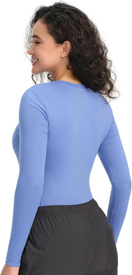COZYFIT 3 Pack Scrub Undershirts Long Sleeve Women - Underscrub Comfort Tee