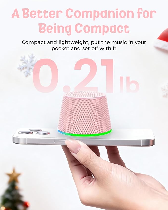 Small Bluetooth Speaker Gifts for Teens: Valentines Gifts for Him Her, 3 IN 1 Portable Magnetic Speaker with 9-Mode Lights, Waterproof Phone Stand for Desk, Cool Birthday Gadget Gifts for Adults