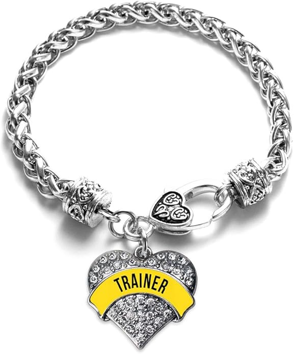 Inspired Silver - Silver Pave Heart Charm Bracelet with Cubic Zirconia Jewelry