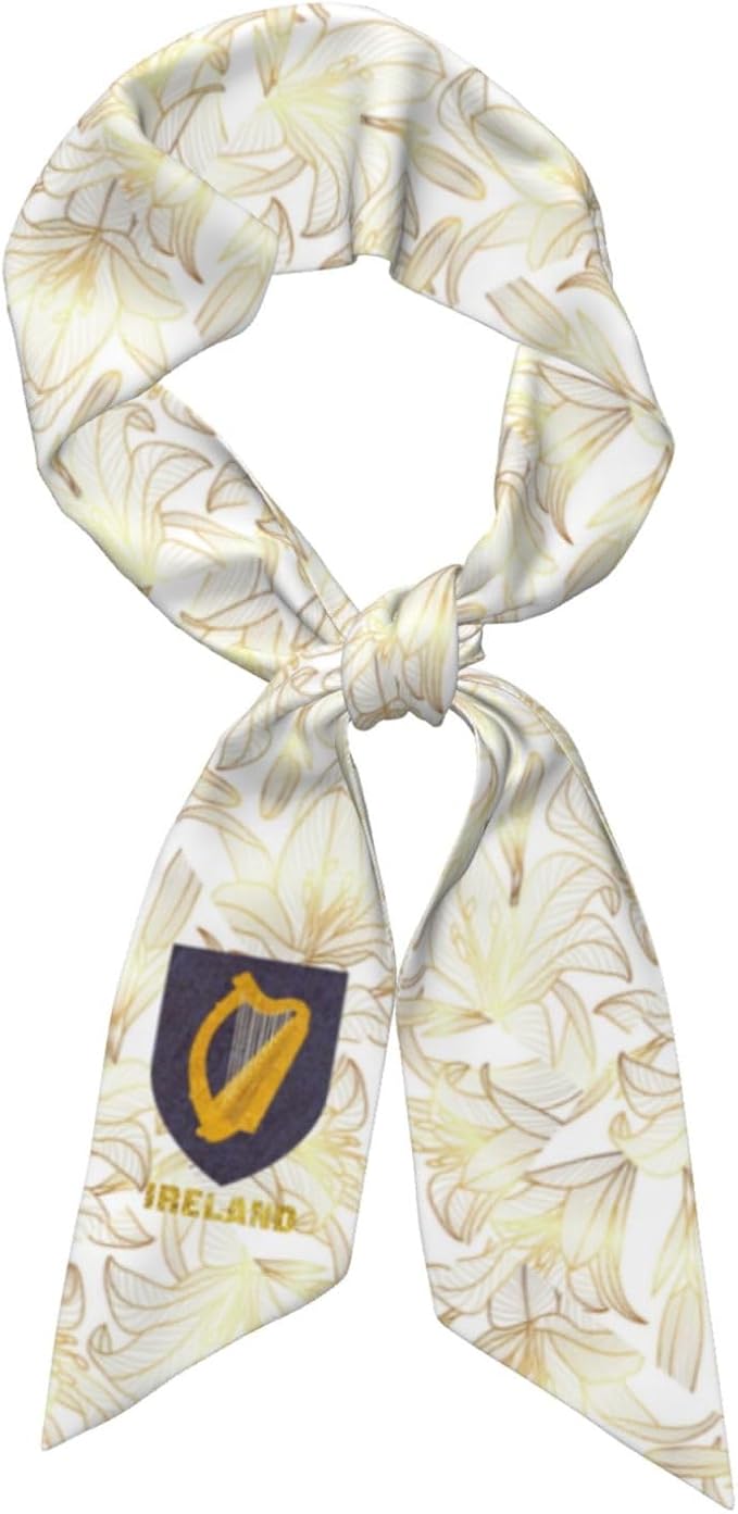 Venezuela Venezuelian Flag Emblem Golden Women's Fashion Neck Scarf Double Sided Silk Head Scarf Accessory Soft Headband