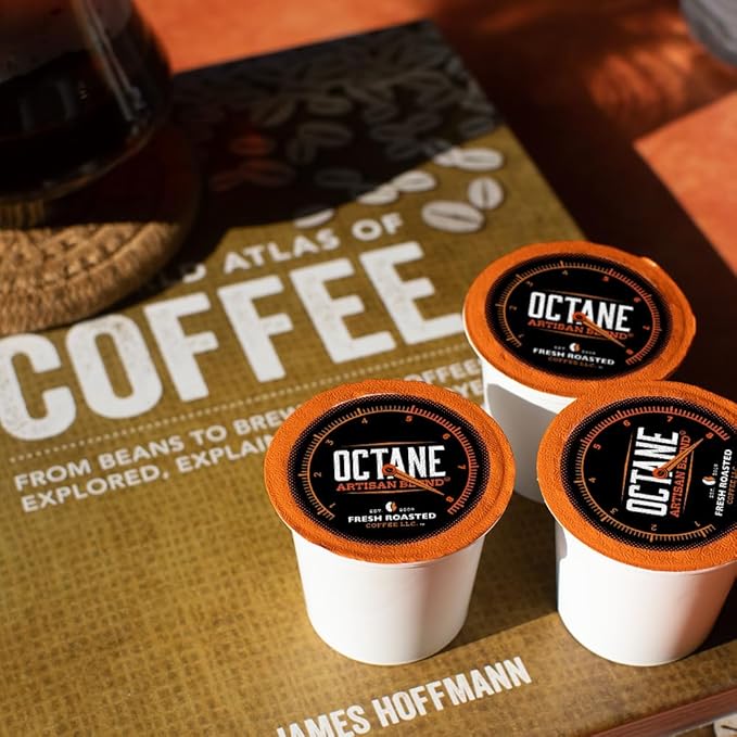 Fresh Roasted Coffee, Octane Italian Dark Roast, Artisan Blend, 24 Pods for K Cup Brewers