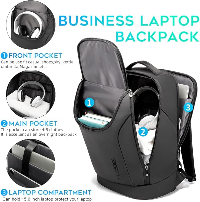 BANGE Business Commute Backpack Waterproof fit 15.6 Inch Commute backpack,Travel Durable Backpack