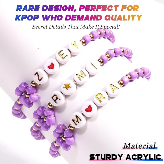 AICase for Korea-Pop Merch Toys Gifts Doll Cosplay Outfit Costume 5 Pcs Stackable Stretch Friendship Beaded K_Pop Bracelets Merchandise Jewelry Gifts for Fans Women Christmas Stocking