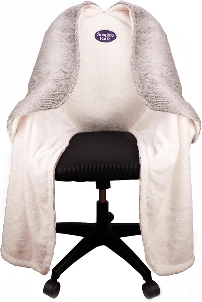 The Original Office Chair Blanket by SnuggleBack; Cozy Comfy Office Desk Chair Wrap Attaches for Convenient Heat and Hands-Free. Stay Warm In The Winter or Summer. Sherpa Fur Lining