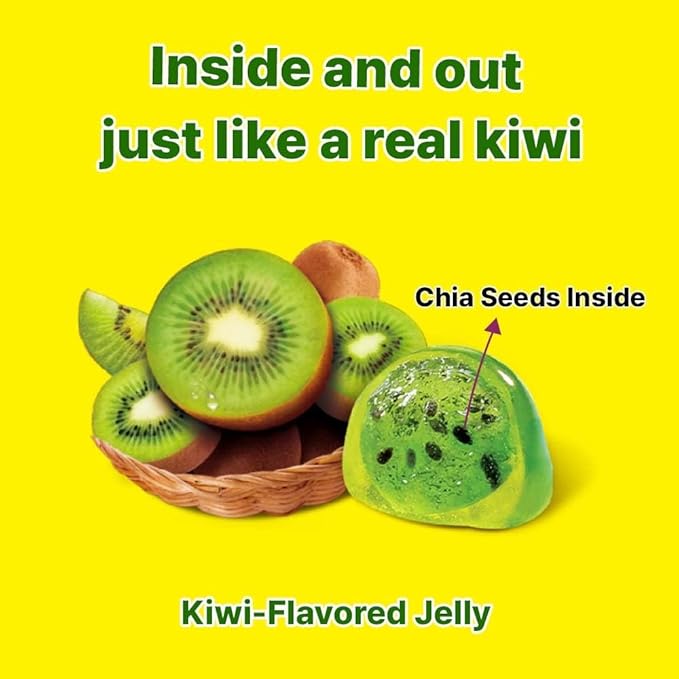 Korean Fruit Jelly Candy – Assorted Chewy Gummy Snacks – 5 Fruity Flavors (Grape, Plum, Lychee, Kiwi, Mango) – Individually Wrapped – Perfect for Kids & Adults – 알맹이젤리 (Mango–1.26oz(36g) × 6pack)