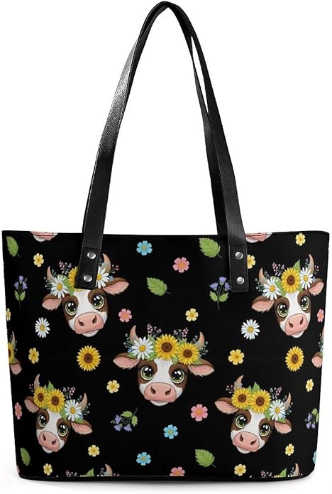 Fashion Leather Tote Bag Travel Work Daily Essentials Handbag Unisex Handbag