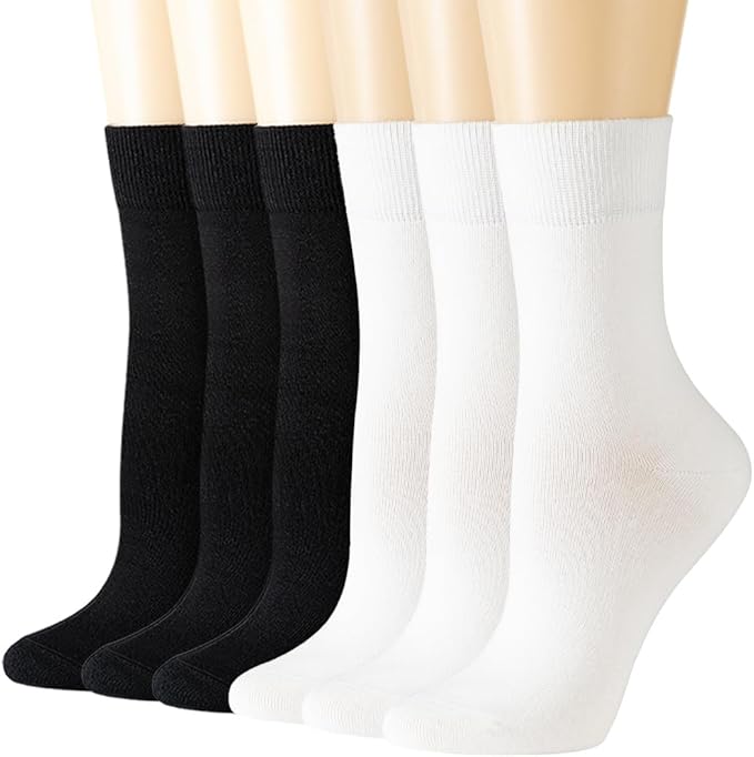 Losa Kute Super Soft Crew Socks Cozy Causal Athletic Socks 6 Pairs