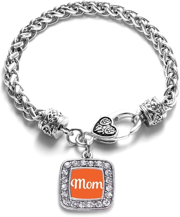 Inspired Silver - Silver Square Charm Bracelet with Cubic Zirconia Jewelry
