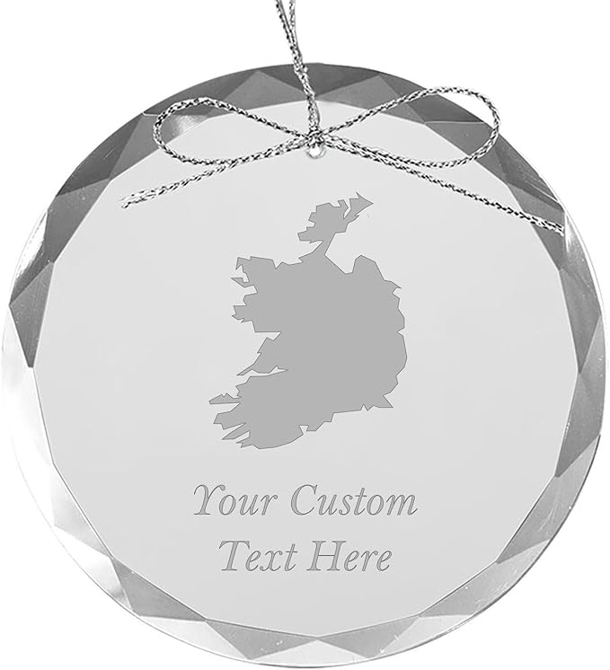 Ireland, Personalized Travel Christmas Ornament – Customized Engraved Glass Keepsake - Custom Family Trip & Vacation, 2024, 2025, 2026, 2027 & Name – Destination Xmas Holiday Ornament