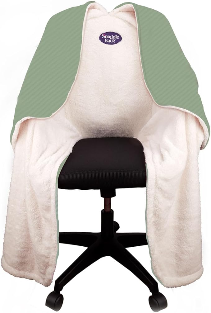 The Original Office Chair Blanket by SnuggleBack; Cozy Comfy Office Desk Chair Wrap Attaches for Warmth . Stay Warm in the Winter or Summer. Weighted Blanket Version - Contains 8Lbs of Clay Beads.