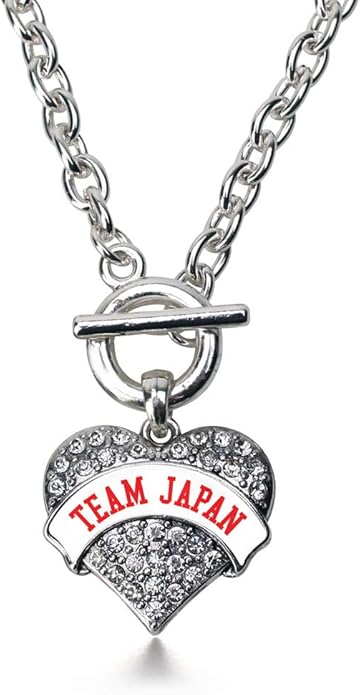Inspired Silver - Silver Pave Heart Charm 18 Inch Necklace with Cubic Zirconia Jewelry