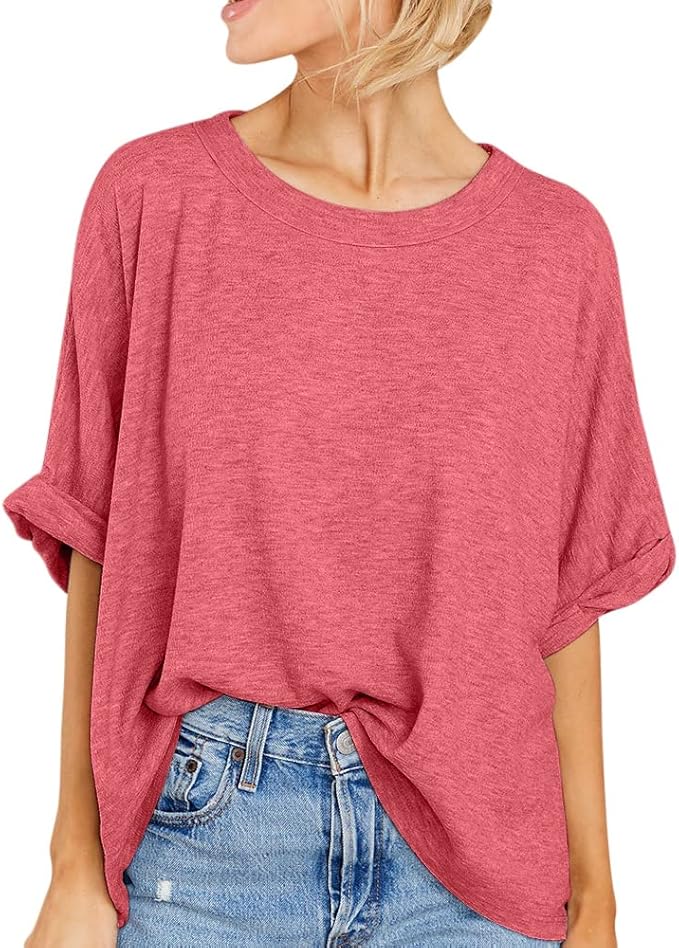 Women Oversized T-Shirt Summer Casual Short Sleeve Loose Tee Tops