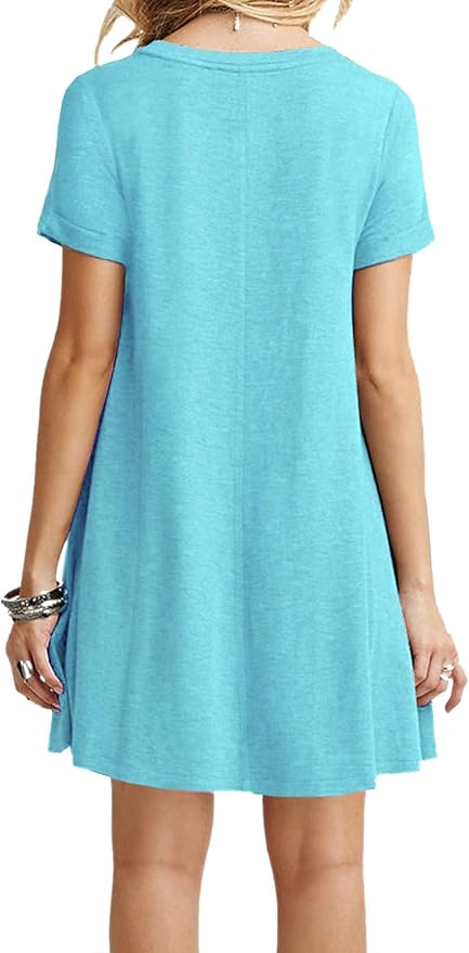 MOLERANI Women's Casual Plain Simple T-Shirt Loose Dress