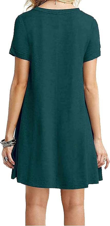 MOLERANI Women's Casual Plain Simple T-Shirt Loose Dress