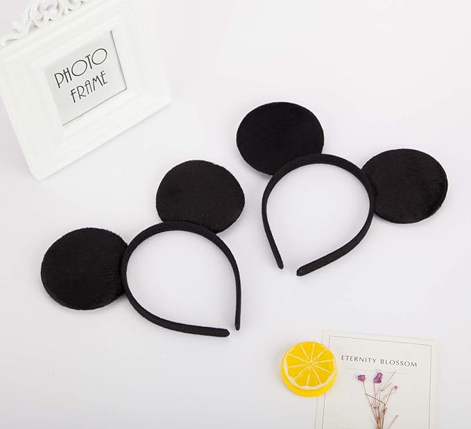 FANYITY 2 Pcs Mouse Ears,Mouse Costume Ears Headband for Children Mom Baby Girls Women Party