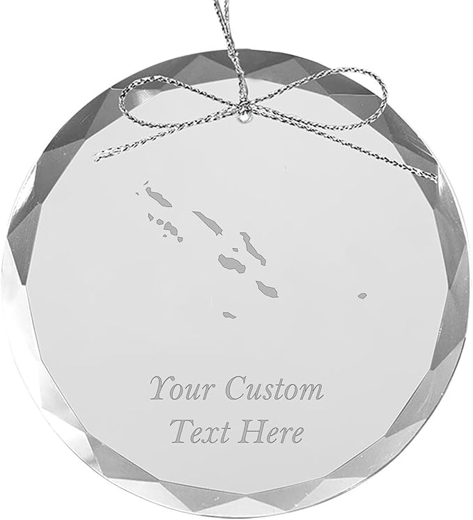 Soloman Islands, Personalized Travel Christmas Ornament – Customized Engraved Glass Keepsake - Custom Family Trip & Vacation, 2024, 2025, 2026, 2027 & Name – Destination Xmas Holiday Ornament
